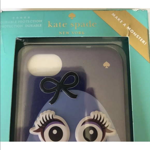 New Kate Spade Make A Monster Eyes Purple Blue iPhone 7 Hybrid Hardshell Case - Picture 7 of 8